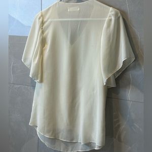 Beige short sleeve blouse